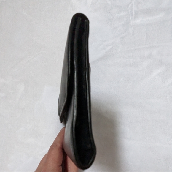 Vintage Coach Black Smooth Glove Leather Long 90's Snap Closure Wallet - Picture 12 of 16